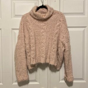 Dance & Marvel Pink Chenille Turtle Neck Sweater